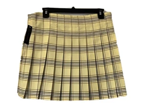 No Boundaries NOBO Yellow Plaid Pleated Short Tennis Skirt Size XXL(19) #GGB - Picture 1 of 1