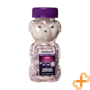 SAMBUCOL Chewable Teddies For Kids Supplement 60 Tablets Black Elderberry - Picture 1 of 12