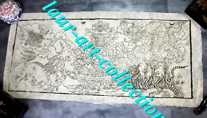 GRAVURE A ENCRE DE CHINE SUR PAPIER JAPON, DE RIZ WASHI DIVINITE HINDOU 116x49cm - Picture 1 of 1