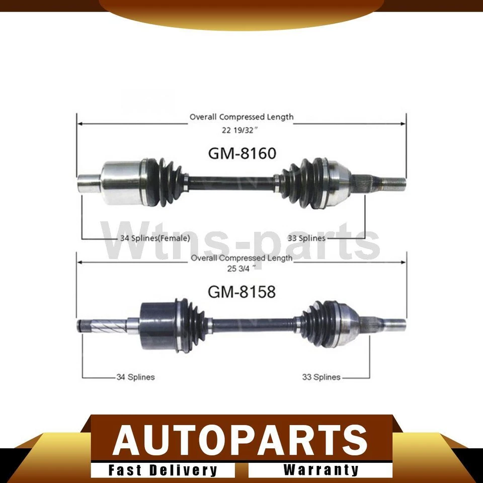 2 件 TRAKMOTIVE FRONT CV JOINTS 轴轴轴适用于 PONTIAC AZTEK 2001 - 2005 — 第 1/4 张图片