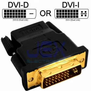 Male DVI to Female HDMI Converter PC to TV Projector Monitor Adapter - Picture 1 of 5