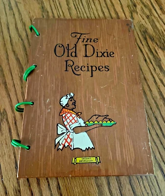 Libro de cocina sureño vintage 1939 Fine Old Dixie Recetas arte culinario cubierta de madera  Foto 1 de 3