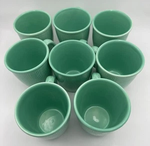 8 Vintage Stria Sea Green Crate & Barrel Becher Made In Italy - Bild 1 von 24