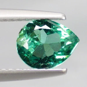 1.11 Cts GLAMOROUS PEAR (7 x 6 mm) NATURAL PARAIBA NEON GREEN BLUE APATITE GEMS - Picture 1 of 7