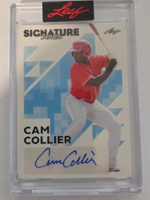 2023 Leaf Signature Series Encased Cam Collier Auto 1/1  BA-CC2 Cincinnati Reds - Image 1 of 3