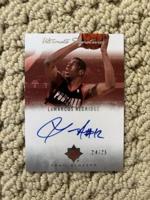 2007-08 Upper Deck Ultimate Collection Lamarcus Aldridge Silver Auto /25 SP - Image 1 of 2