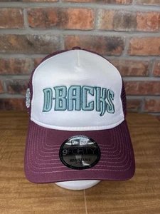 New Era Arizona Diamondbacks 9forty A-Frame White Maroon Mesh Foam Snapback Hat - Picture 1 of 7