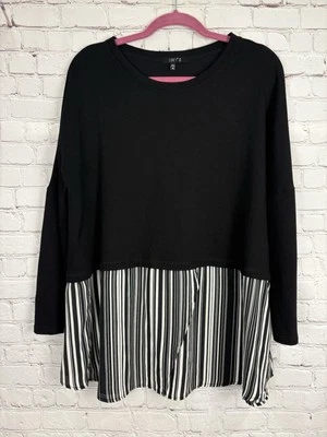 Cómodo Top Lunares Blanco EE. UU. XL Cuadrado Recortado Lagenlook Pullover Tejido Capa Look Foto 1 de 4