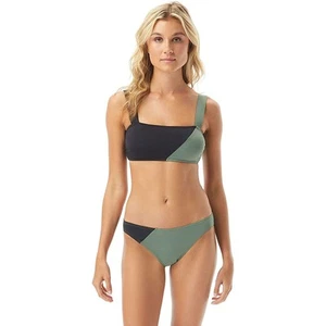 Vince Camuto Sunblock Color Block Square Neck Bikini Top, Black, Medium - Picture 1 of 2