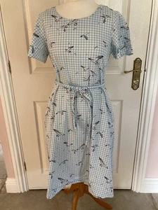 BEAUTIFUL CATH KIDSTON DRESS SIZE UK 12 RARE SEAGULL & GINGHAM DRESS VGC - Picture 1 of 10