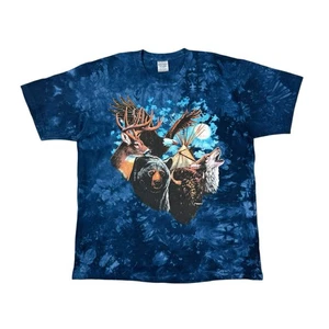 Vintage Desert Wash Wildlife Print T-Shirt Größe Large Batik Tier Grafik USA - Bild 1 von 6