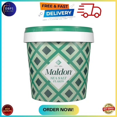 Maldon Salt Sea Salt Flakes 20 oz - (570 g) Resealable Tub Kosher, Natural