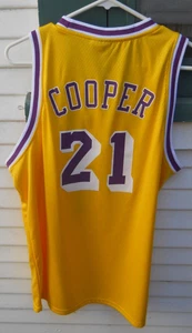 CLASSIC LOS ANGELES LAKERS MICHAEL COOPER #21 B-BALL JERSEY SZ X-LRG BY LINKS - Picture 1 of 4
