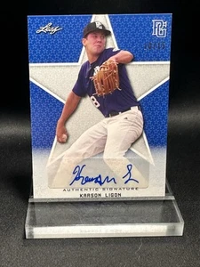 KARSON LIGON 2020 Leaf Perfect Game PG azul automático/15 Miss ST MSU - Imagen 1 de 4