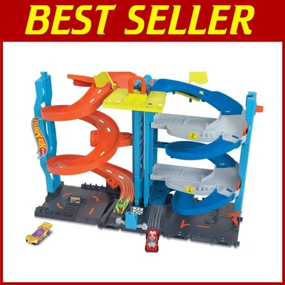 City Toy Car Track Set with 1:64 Scale Vehicle - Image 1 of 4