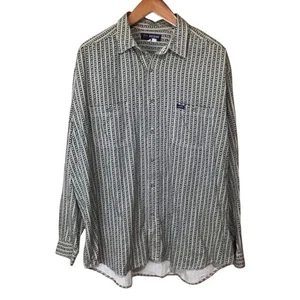 Vintage Guess by Georges Marciano Striped Cotton Button Up Shirt XL USA 90's - Picture 1 of 9