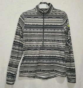 Nike Pro DriFit Womens Half Zip Pullover L Black Gray Aztec Geometric Print - Picture 1 of 12