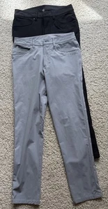 Lot of 2 Men’s Lululemon ABC Pants Black/Grey Size 28x30 - Picture 1 of 5