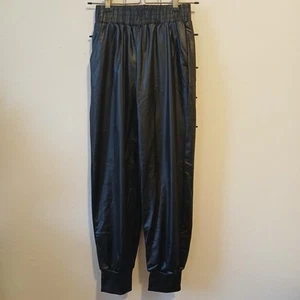 True Rock Faux Leather Jogger Size S/M in Black Womens Shiny Leggings NWT - Bild 1 von 10