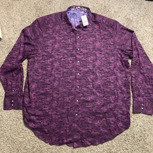 NEW Robert Graham Classic Purple Camo Limited Edition Button Shirt 3XL MSRP $300 - Picture 1 of 10