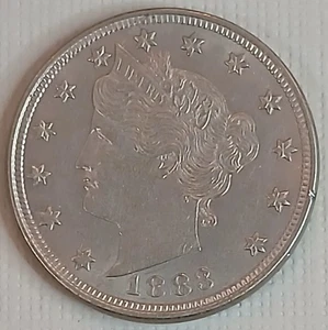 1883-P Liberty Head V-Nickel - No Cents - XF Zustand (oder besser!). KOSTENLOSER VERSAND! - Bild 1 von 4