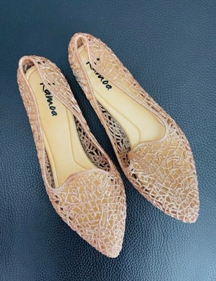 Kamoa Pantoletten Badeschuhe Gold 38,5 Sehr Gut Gold Glitzer - Bild 1 von 4