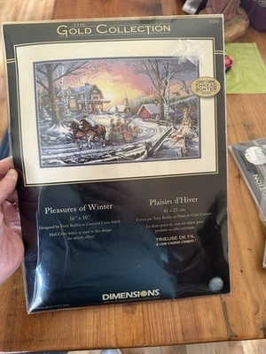 Dimensions Gold Collection Counted Cross Stitch Kit "Pleasures of Winter" #35208 - Image 1 of 2