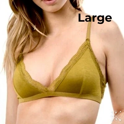 NWT Anemone Olive Soft Cotton Bralette Junior Size Large - Image 1 of 4