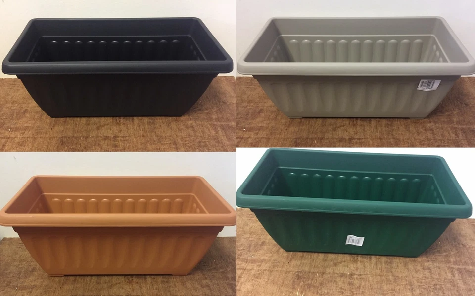 Windowsill Rectangle Plant Pots Set of 2  Sizes 40cm 60cm 90cm 3 Colours - Image 1 of 1