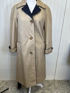 VINTAGE ETIENNE AIGNER Classic Reversible Rain Coat. Trench Belted. Navy/Tan. - Picture 1 of 12
