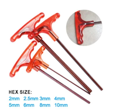 T Handle Hex Key Allen Wrench Metric Spanner 2mm 2.5mm 3mm 4mm 5mm 6mm 8mm 10mm - Image 1 of 4
