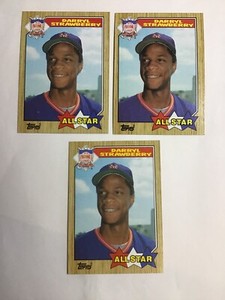 1987 Topps #601 Darryl Strawberry All Star  - 3 Cards LOT- NM-MINT  2168