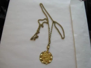 1917 , 22k Gold , French , King George V ,Gold Sovereign Coin Rope Bezel Pendant - Picture 1 of 21