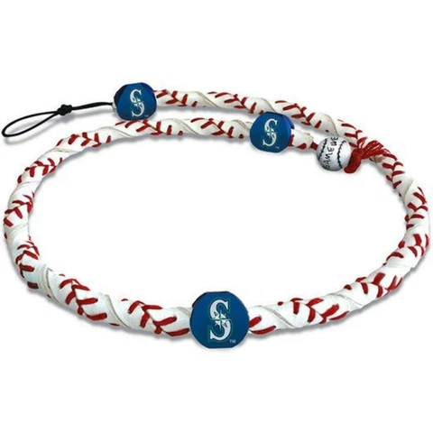 Seattle Mariners Classic Frozen Rope Baseball Necklace [NEW] MLB Jewelry Leather Cover