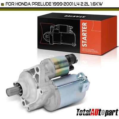 New Starter Motor for Honda Prelude 1999-2001 L4 2.2L Auto Trans 1.6KW 12V CW 9T - Image 1 of 4
