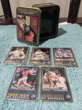 IRON MEN Lou Gherig & Cal Ripken Jr. Metallic Impressions Baseball Cards Tin (ah