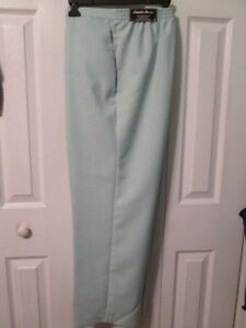 NWT Alfred Dunner Woman's Aqua Linen Look Elastic Waist Pull On Pants 18 Short 