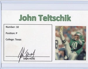 Tarjeta índice B firmada autografiada por John Teltschik NFL Eagles 3x5 - Imagen 1 de 1