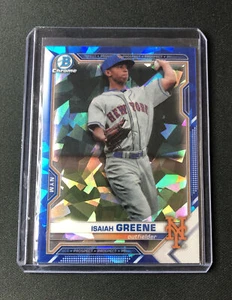 2021 Bowman Chrome Sapphire Isaiah Greene Blue Refractor #BCP-62 Mets - Picture 1 of 2