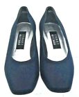 Stuart Weitzman Pump Women's Size 6 M Blue Fabric Slip On Block Heel Shoe Spain