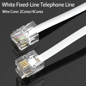 Línea Telefónica Blanca RJ11 Cable Teléfono Extensión Cable Interfaz Extensión - Imagen 1 de 13