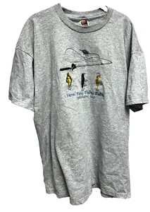 Mens Fly Fishing Embroidered SS Tee Shirt Branson, MO Gray Size XXL Rod Lures - Picture 1 of 3