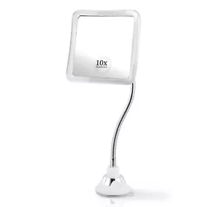 Flexible 10X Magnifying Makeup Mirror with Adjustable Gooseneck and Suction C... - Picture 1 of 8
