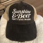 Sunshine & Beer That?S Why I?M Here Adjustable Trucker Hat