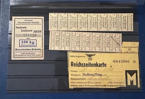 THIRD REICH WWII & DDR GERMANY COLLECTION RATION COUPON, DOCUMENT, CARD - Picture 1 of 3
