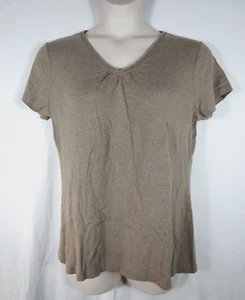 Camiseta Sonoma Algodón Tejida Manga Corta Mediana Marrón Cuello Enrollado XL - Imagen 1 de 7