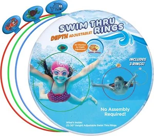 Water Sports Swim Thru Rings, Pool Toys for Summer Activities & Outdoor Games - Picture 1 of 7