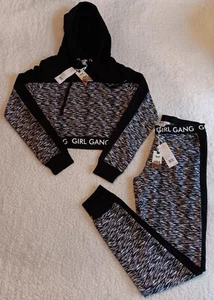 New MIMI New York Women’s Pull On Joggers Pants & Cropped Hoodie Top Sz Small - Picture 1 of 20