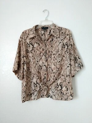 Sanctuary Shirt Blouse Snakeskin Print Women's Large Oversized - Image 1 of 4