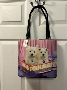 NUEVO CON ETIQUETAS Colección Blossom Rosa Westie Cachorro Par Bling Bolso de Hombro Cartera Bolso para Cachorro - Imagen 1 de 17